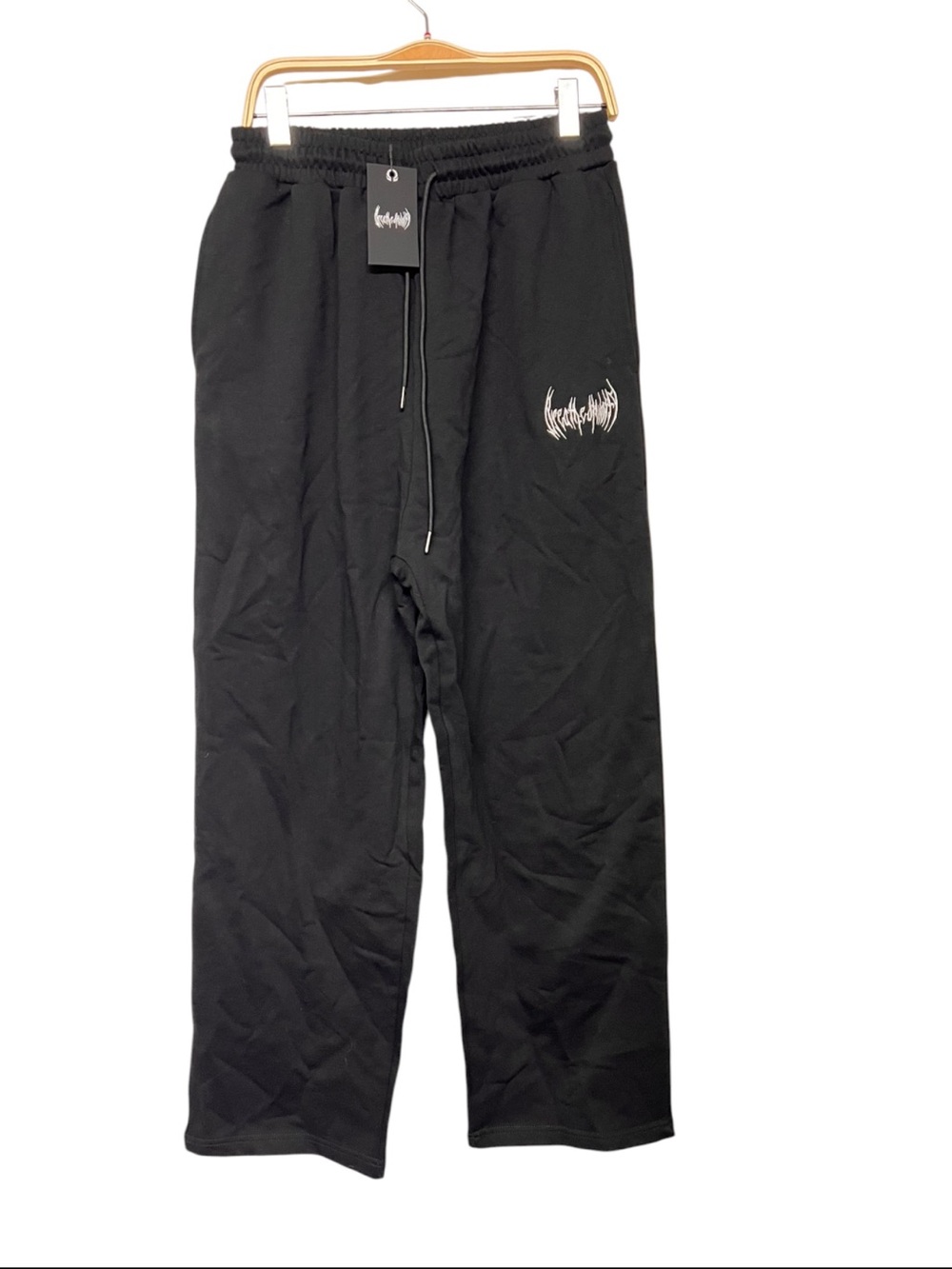 Men's Breathe Divinity Black Drawstring Sweatpants with Subtle Logo alarge